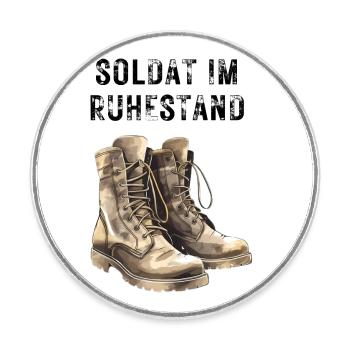 Retired soldier - Round  fridge magnet - white - Front