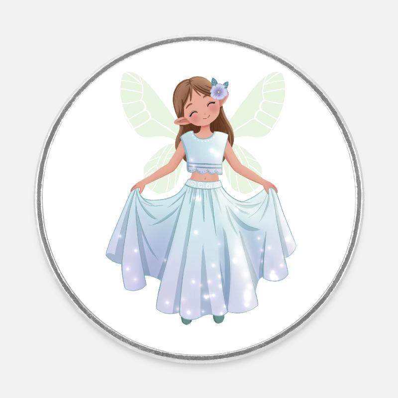 Petit conte de fées fée - Magnet rond - blanc