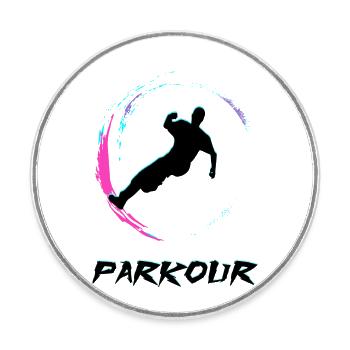 Parkour - Round  fridge magnet - white - Front