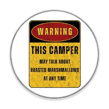 Outdoor Camping Adventure Natur. Lustige Sprüche - Runder Kühlschrankmagnet - Weiß - Vorne