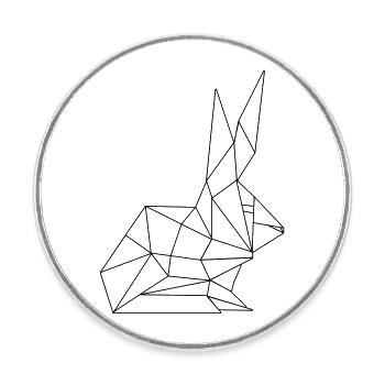 Easter Bunny Polygon - Round  fridge magnet - white - Front