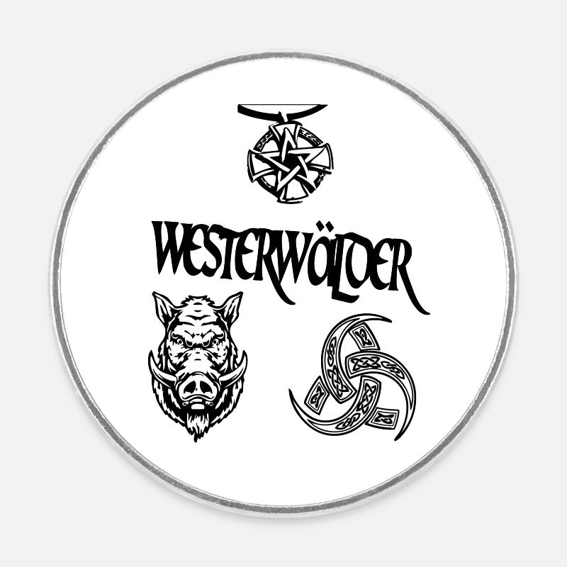 Westerwälder - Runder Kühlschrankmagnet - Weiß