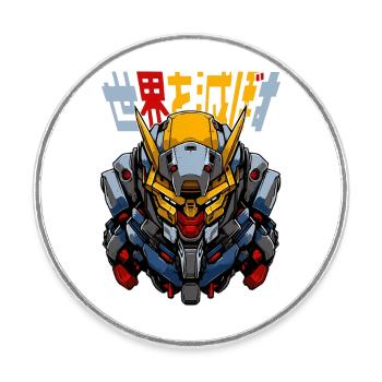 Anime Robots! - Round  fridge magnet - white - Front