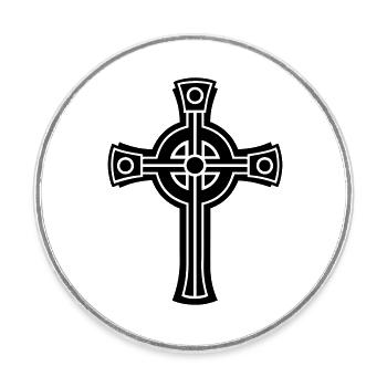 Croix celtique 02.0 - Magnet rond - blanc - Devant