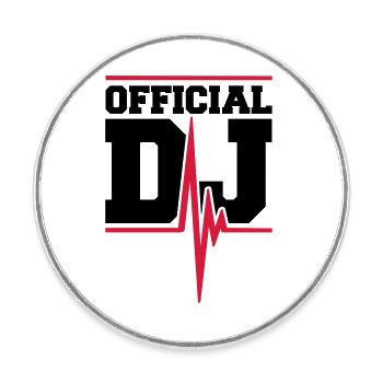 Official DJ Music Pulse - Magnet rond - blanc - Devant