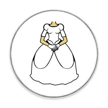 wedding dress clipart skirt dress wedding prince - Round  fridge magnet - white - Front