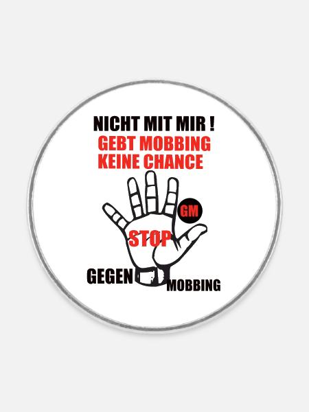 Gegen Mobbing - Runder Kühlschrankmagnet - Weiß
