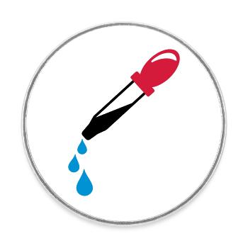 pipette - Magnet rond - blanc - Devant