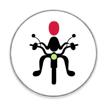 Motorradfahrer - Runder Kühlschrankmagnet - Weiß - Vorne
