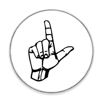 Conception de perdant - Magnet rond - blanc - Devant