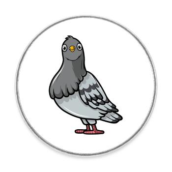 Taube - Runder Kühlschrankmagnet - Weiß - Vorne