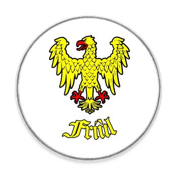 Friaulischer historischer Adler - Runder Kühlschrankmagnet - Weiß - Vorne