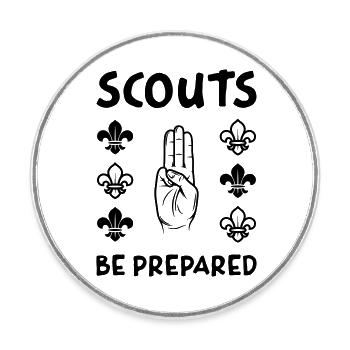 Scouts Toujours Prêts ! - Magnet rond - blanc - Devant