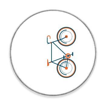 Cycling Ride Bike - Round  fridge magnet - white - Front