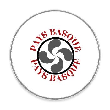 BASQUE COUNTRY - Round  fridge magnet - white - Front