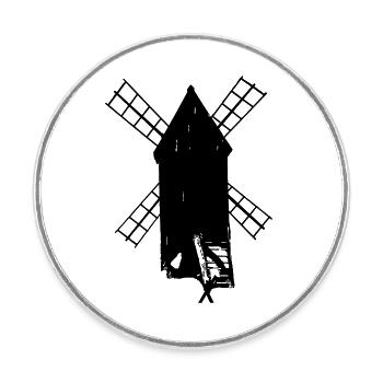 Old Windmill Oland Sweden Sverige - Round  fridge magnet - white - Front