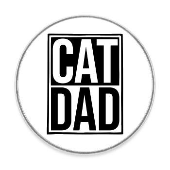 Logo Schild Cat Dad - Runder Kühlschrankmagnet - Weiß - Vorne