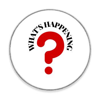 What's Happening Illustration - Runder Kühlschrankmagnet - Weiß - Vorne