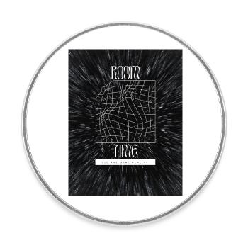 Space and time - Round  fridge magnet - white - Front