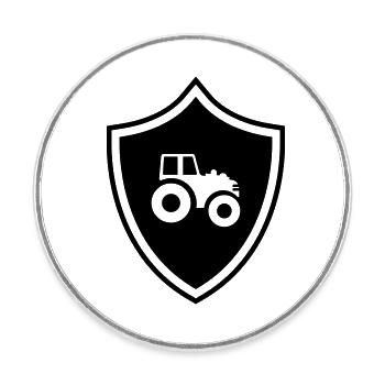 Traktor Farmer Wappen - Runder Kühlschrankmagnet - Weiß - Vorne