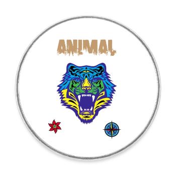 Bengal tiger scratch claw - Round  fridge magnet - white - Front