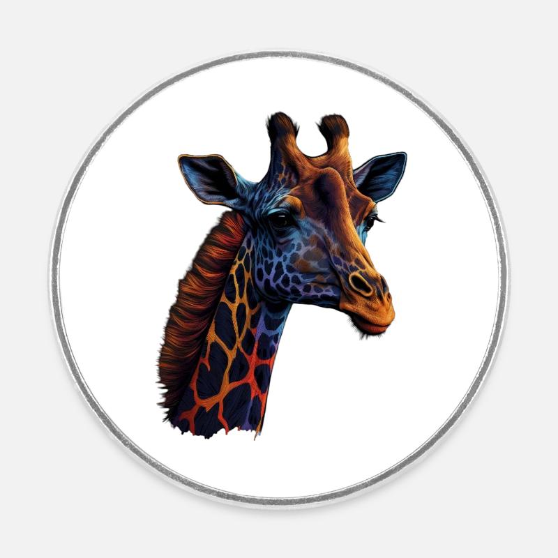 BEAUTIFUL GIRAFFE - SAVANNAH - Round fridge magnet - white