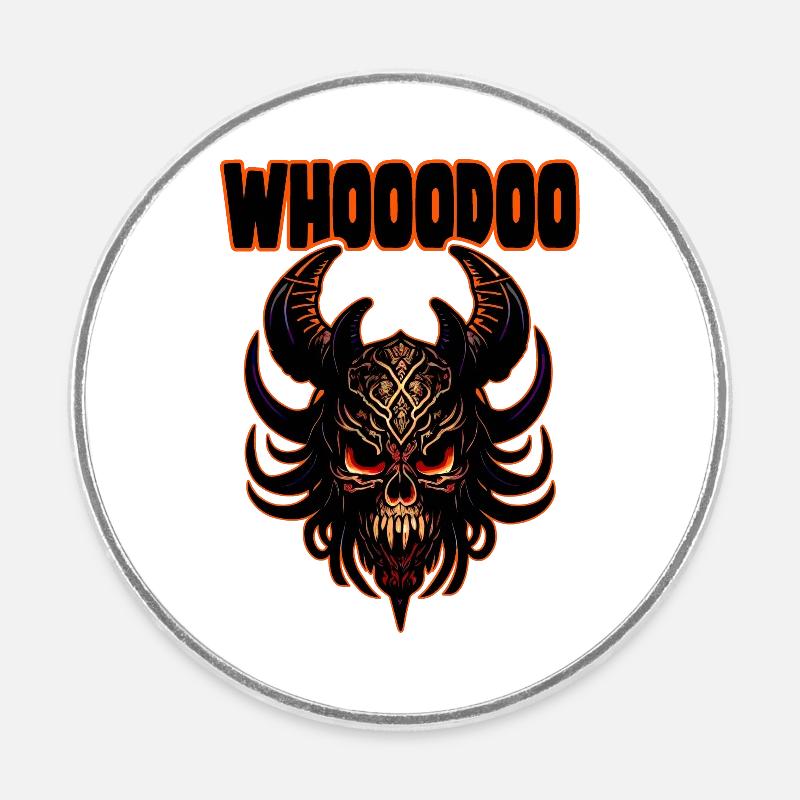 Voodoo Masken Schädel - Runder Kühlschrankmagnet - Weiß