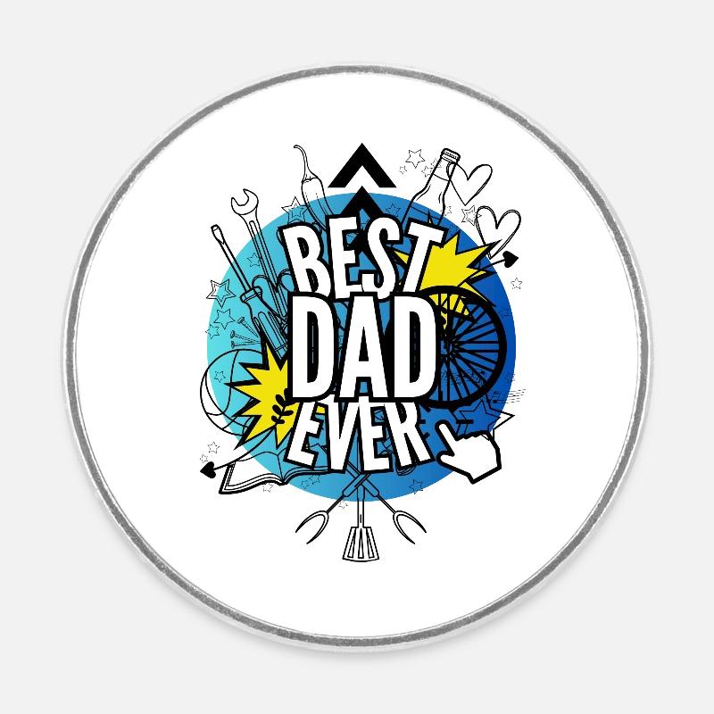 Best Dad Ever - Round  fridge magnet - white