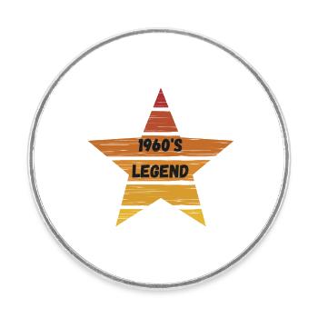 1960 - Round  fridge magnet - white - Front
