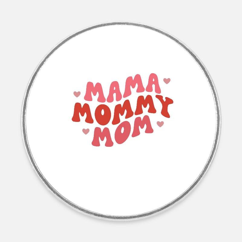 Mor Mor Mor - Rund køleskabsmagnet - hvid