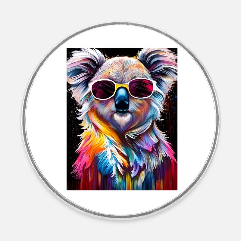 Lunettes de soleil Koala - Magnet rond - blanc