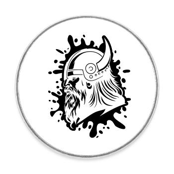 Wikinger Kopf Viking Krieger - Runder Kühlschrankmagnet - Weiß - Vorne