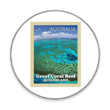 Great Barrier Reef - Runder Kühlschrankmagnet - Weiß - Vorne