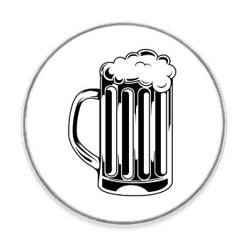 Beer - Round  fridge magnet - white - Front