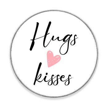 hugs & kisses - Round  fridge magnet - white - Front