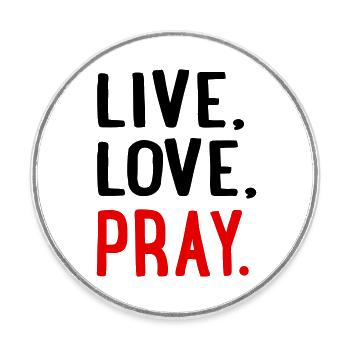 pray - Round  fridge magnet - white - Front