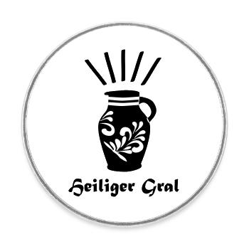 Bembel Heiliger Gral - Das Frankfurter Original - Runder Kühlschrankmagnet - Weiß - Vorne