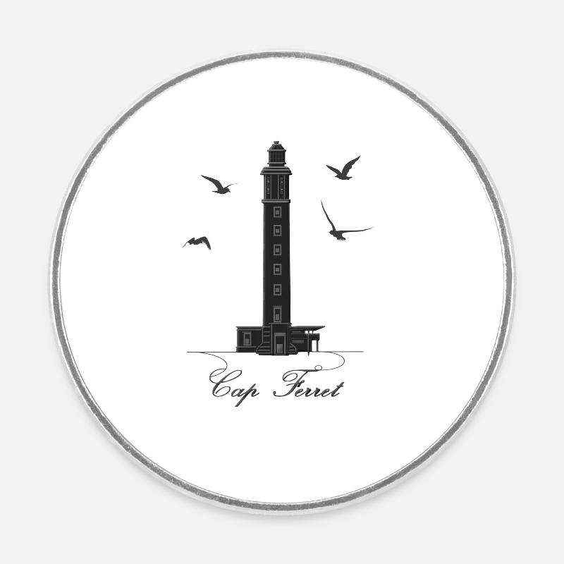 Cap Ferret Lighthouse - Round  fridge magnet - white