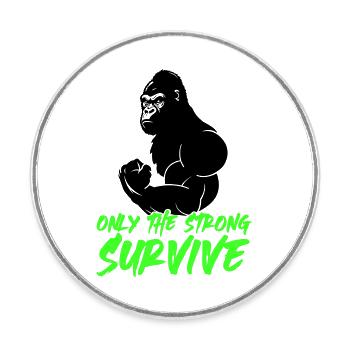 gorilla strong - Runder Kühlschrankmagnet - Weiß - Vorne