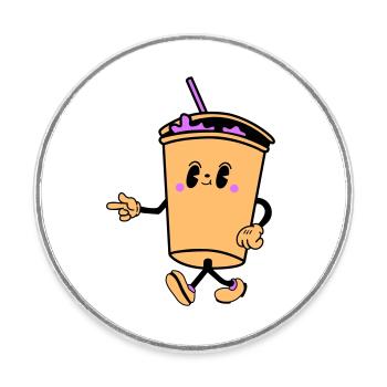 drink cartoon - Runder Kühlschrankmagnet - Weiß - Vorne