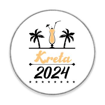kreta 2024 - Runder Kühlschrankmagnet - Weiß - Vorne