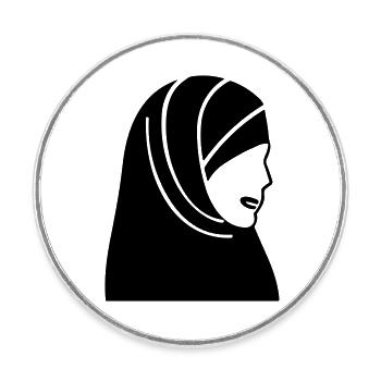 hijab headscarf muslim woman - Round  fridge magnet - white - Front