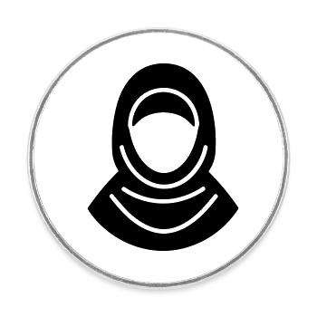 Hijab Kopftuch Muslimische Frau - Runder Kühlschrankmagnet - Weiß - Vorne