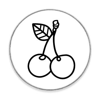 cherry - Round  fridge magnet - white - Front