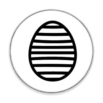 oeuf de paques - Magnet rond - blanc - Devant