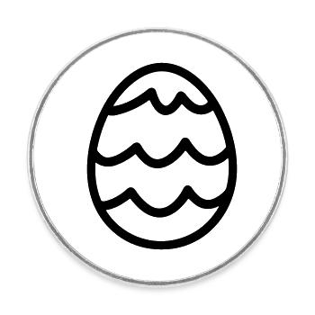 oeuf de paques - Magnet rond - blanc - Devant