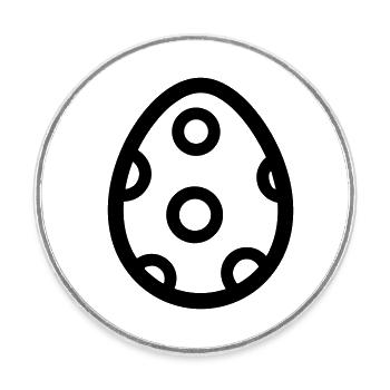 Egg - Round  fridge magnet - white - Front