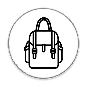 Backpack - Round  fridge magnet - white - Front