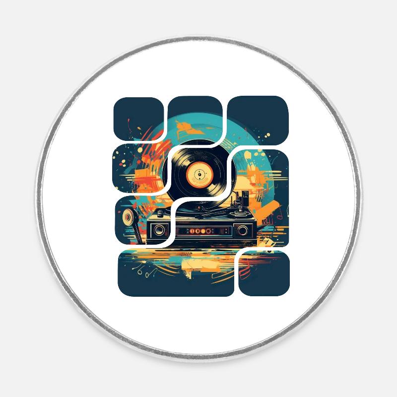Millésime - Magnet rond - blanc