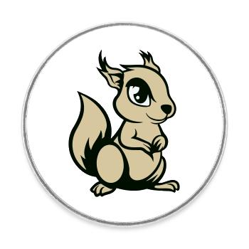 eichhörnchen comic tier - Runder Kühlschrankmagnet - Weiß - Vorne